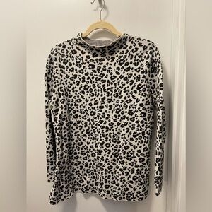 LOFT | mock neck leopard print sweater | women L